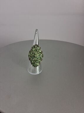 Djoy 7.4ctw Green Apatitestone Cluster Cocktail Ring Size-7 18kt Vermil Over 925